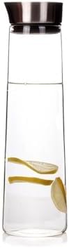 Glass Water Pitcher With Lid for Hot and Cold Drinks