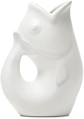 Matte White Gurgle Pot - Fun Water Pitcher and Flower Vase