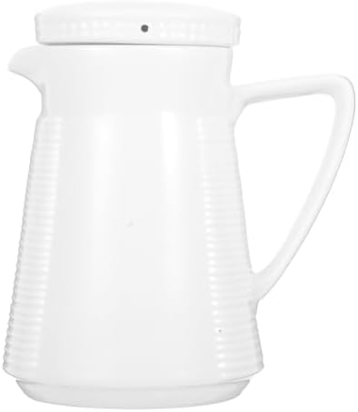 HANABASS White Ceramic Pitcher with Filter Lid