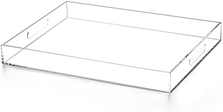 Modern Acrylic Ottoman Tray with Handles 11x14 Inch