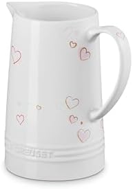 Le Creuset Heart Design Stoneware Pitcher 16 Qt White