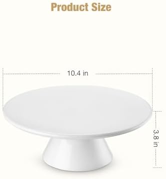 Nucookery 10 Inch Rotating Cake Stand White