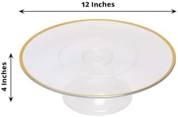 Efavormart 2 Pack Clear Gold Rim Plastic Cupcake Display Riser
