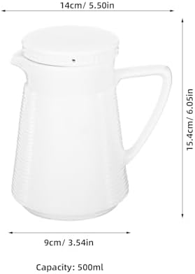 HANABASS White Ceramic Pitcher with Filter Lid