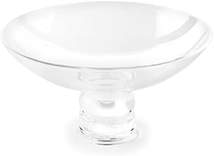 Huang Acrylic Clear Large Round Fruit Bowl with Removable Pedestal