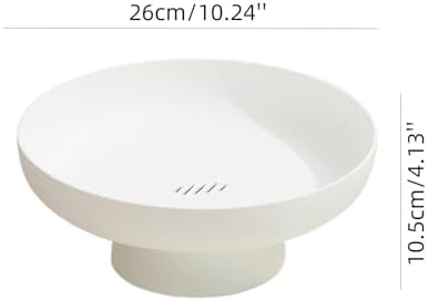 1024 Inches White Plastic Fruit Bowl with Drainage Holes