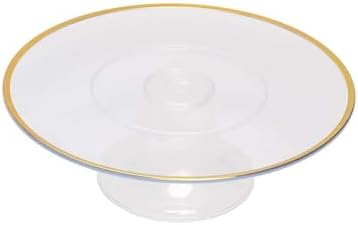 Efavormart 2 Pack Clear Gold Rim Plastic Cupcake Display Riser
