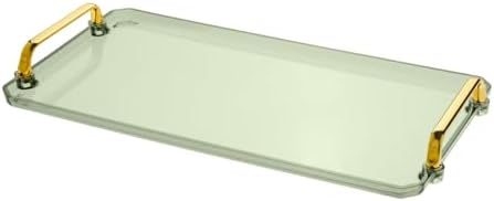 Green Acrylic Serving Tray with Handles for Home Use