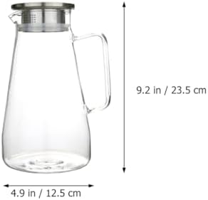 STOBAZA 1800ML Glass Water Pitcher with Lid