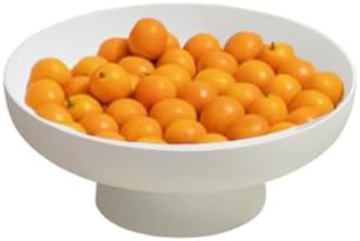 1024 Inches White Plastic Fruit Bowl with Drainage Holes