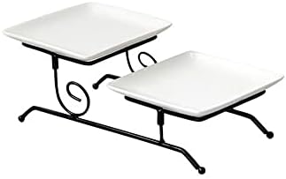 GaRcan Collapsible Rectangular Cake Stand Set White