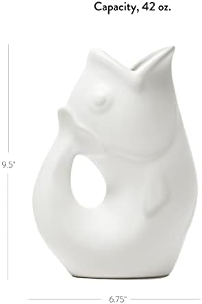 Matte White Gurgle Pot - Fun Water Pitcher and Flower Vase