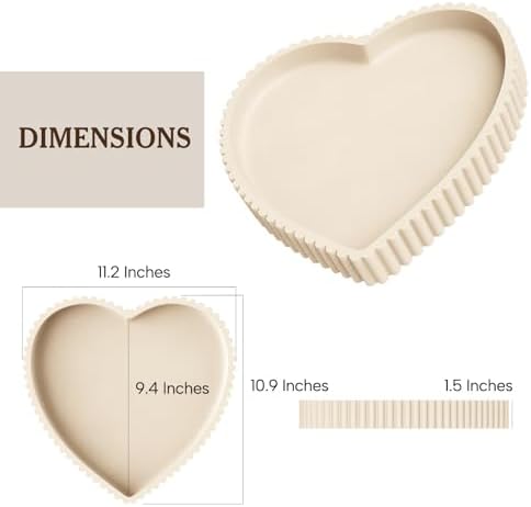 Heart Shape Concrete Coffee Table Tray