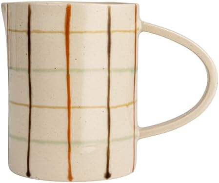 Creative Co Op 32 Oz Stoneware Pitcher with Checkered Pattern