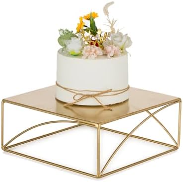 NUPTIO 10 Inch Metal Cake Stand Gold Display