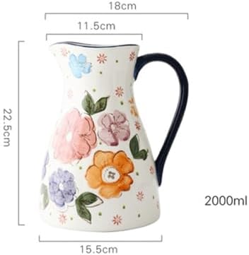 2000ML Ceramic Pitcher with Handle for ColdHot Beverages