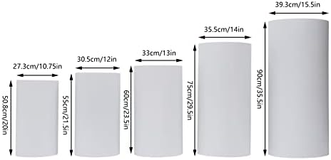 Set of 5 White Cylinder Cake Stands for Desserts