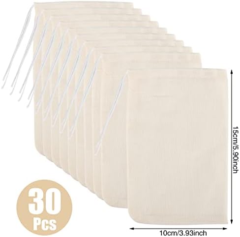 30 Pcs Spice Bags for Cooking Reusable Drawstring Cheesecloth Containers