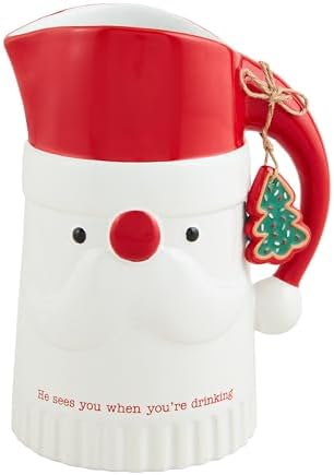 Mud Pie Santa Ceramic Pitcher 60oz