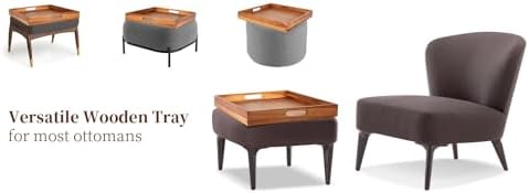 GinSent 20 Inch Acacia Wood Serving Tray with Handles