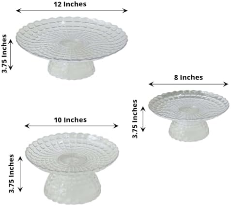 Tableclothsfactory Set of 3 Clear Pressed Plastic Cupcake Stands
