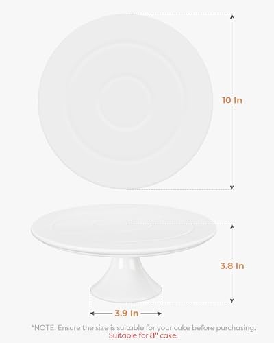 Kootek White Cake Stand 10x10 Inches Porcelain