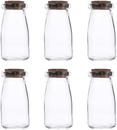 Set of 6 Mini Glass Pudding Jars with Cork Lids