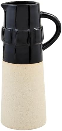Mud Pie Black Stoneware Pitcher 42 oz