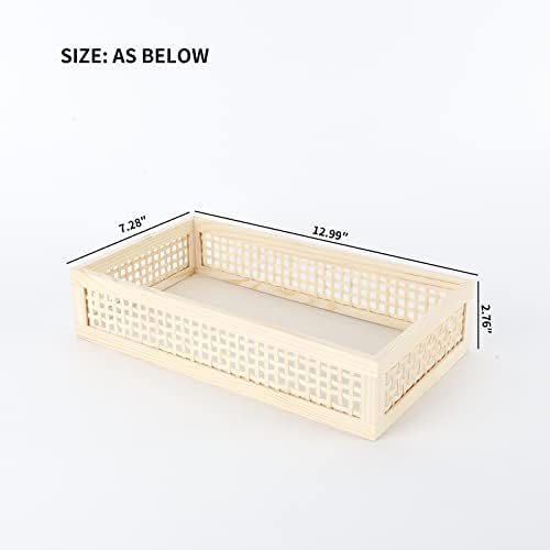 YAHUAN Rectangular Bamboo Serving Tray with Handles