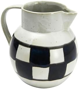 Creative Co Op Farmhouse Pitcher with Checker Design