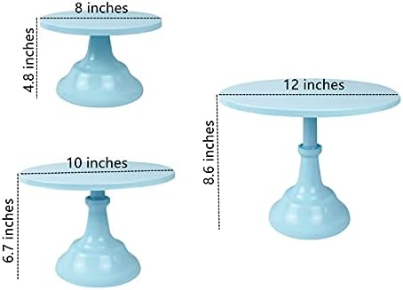3 Pcs Blue Metal Cake Stand Set for Parties and Celebrations