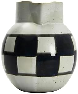 Creative Co Op Farmhouse Pitcher with Checker Design