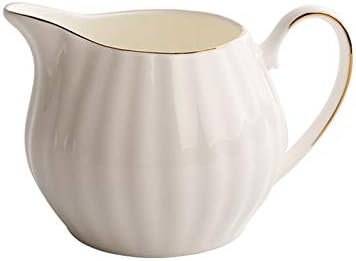 Elegant Cream Pitcher with Golden Edge Porcelain