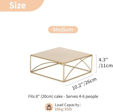 NUPTIO 10 Inch Metal Cake Stand Gold Display