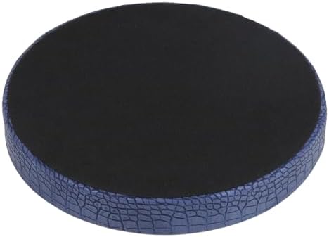HofferRuffer Faux Leather Serving Tray 12 Round Blue
