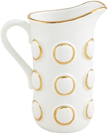 Mud Pie Gold Ring Ceramic Pitcher 60 oz