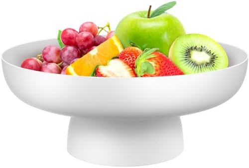 DOITOOL White Plastic Footed Serving Bowl
