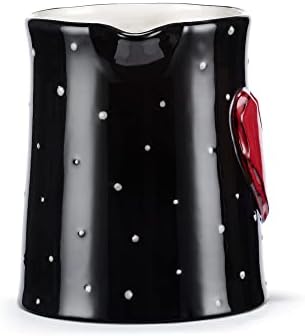 DEMDACO Black Red Heart Stoneware Pitcher 6x5