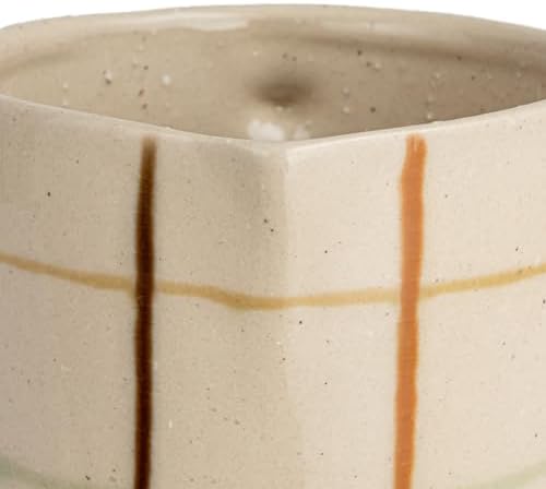 Creative Co Op 32 Oz Stoneware Pitcher with Checkered Pattern
