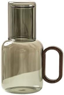 Cold Water Pitcher with Glass Lid and Cup Handle 850ml