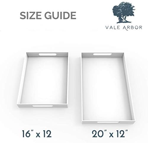 Black Acrylic Serving Tray with Handles for Vanity and Bathroom
