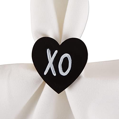 DII Decorative Heart Napkin Ring Set 6 Count
