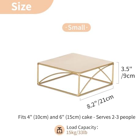 NUPTIO 8 Inch Gold Metal Cupcake Display Stand