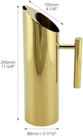 QWORK Gold-Copper Plated Stainless Steel Water Pitcher 53oz