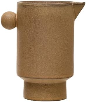 Creative Co Op Modern Small Stoneware Pitcher or Vase Putty Brown