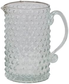 Creative Co Op Hand Blown Glass Hobnail Pitcher Clear