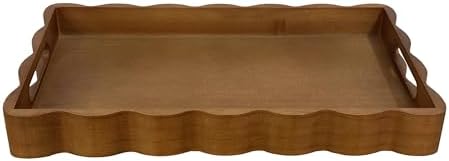Pine Wood Serving Tray with Handles for Home Decor
