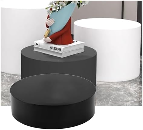 Black Round Cylinder Pedestal Stands for Display