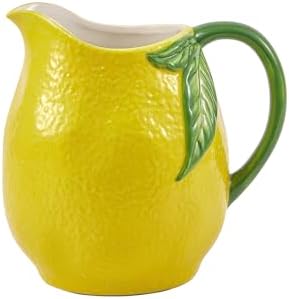 Bico Lemon Shape Handpainted Stoneware Pitcher