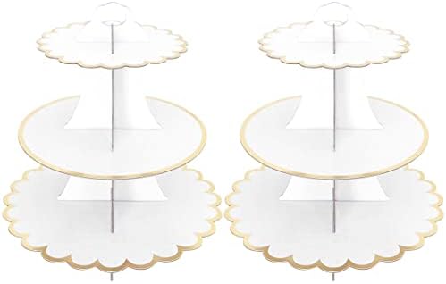 2 Pack Cardboard 3 Tier Cupcake Stand for Parties
